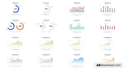 Infographics Charts Pack 2 Video Displays template preview