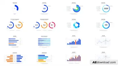 Infographics Charts Pack Video Displays template preview