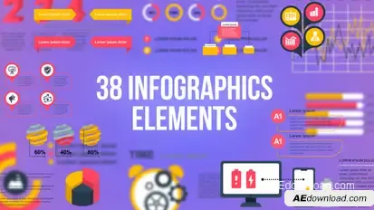 Infographics Elements Video Displays template preview