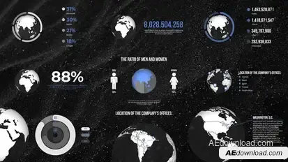 Infographics Planet Premiere Pro template preview