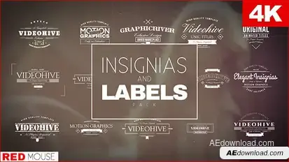 Insignias And Labels Pack Video Displays template preview