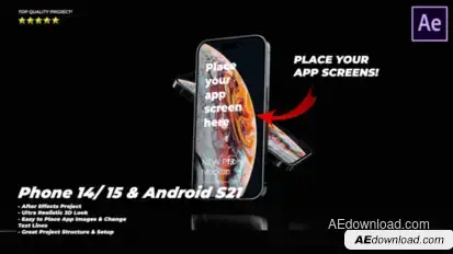 Inspiring App Promo |  Mobile App Promo Kit | 3d Mobile Mockup | App Demo Video | Phone 14 | Android Video Displays template preview