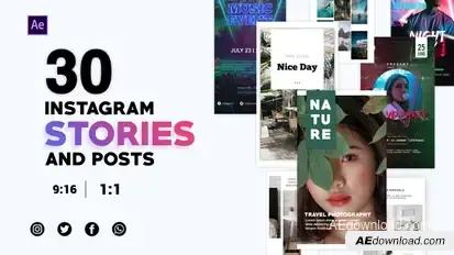 Insta Story Bundle Video Displays template preview