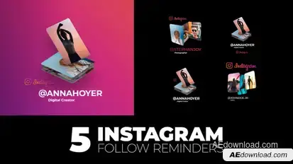 Instagram Follow Reminder v2 Video Displays template preview