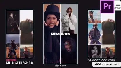 Instagram Grid Slideshow Premiere Pro template preview
