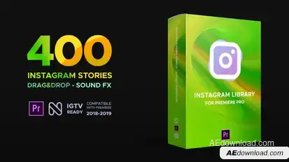Instagram Library for Premiere Pro Video Displays template preview