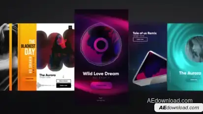 Instagram Modern Music Stories Video Displays template preview