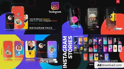 Instagram Pack Video Displays template preview
