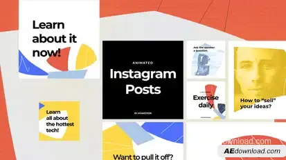 Instagram Posts - Dynamic Puzzle Video Displays template preview