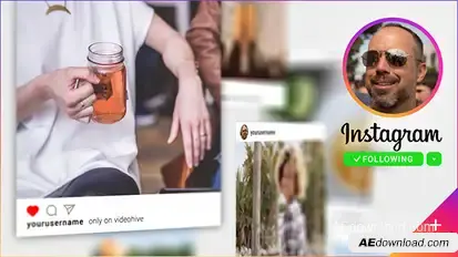 Instagram Promo 3D Gallery Video Displays template preview