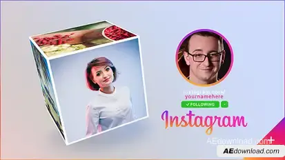 Instagram Promo Cube Gallery Video Displays template preview