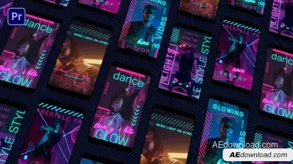 Instagram Reels Neon Premiere Pro template preview