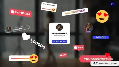 Instagram Social Elements - PP Premiere Pro template preview