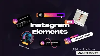 Instagram Social Media Elements for Premiere Pro Premiere Pro template preview