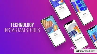 Instagram Stories About Technology Video Displays template preview