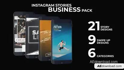 Instagram Stories Business Pack Video Displays template preview