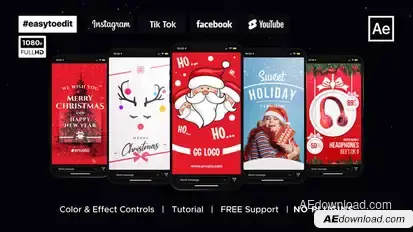 Instagram Stories | Christmas & New Year Video Displays template preview
