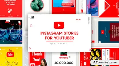 Instagram Stories for YouTuber Video Displays template preview