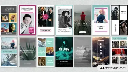 Instagram Stories Minimal Pack Video Displays template preview