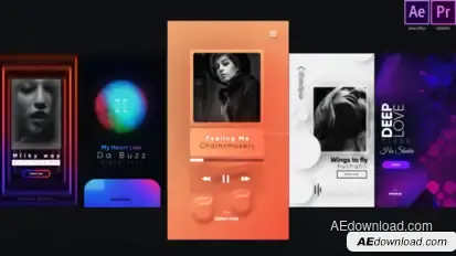 Instagram Trendy Music Stories Video Displays template preview