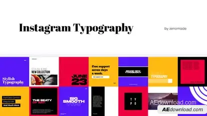 Instagram Typography Video Displays template preview