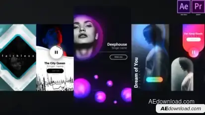 Instagram Unique Music Stories Video Displays template preview