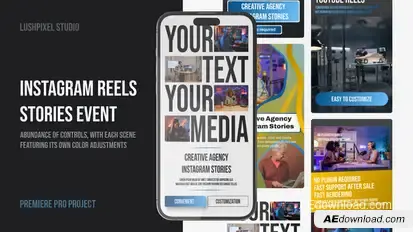 Instagram Vertical Reels MOGRT Premiere Pro template preview