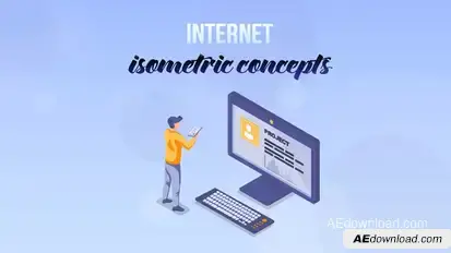Internet - Isometric Concept Video Displays template preview