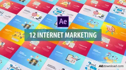 Internet Marketing - Flat Animation Video Displays template preview