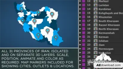 Iran Map Kit Video Displays template preview