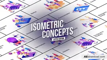 Isometric Concept - Lottie Edition Video Displays template preview