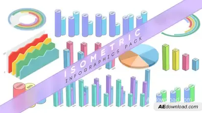 Isometric Infographics Pack Video Displays template preview