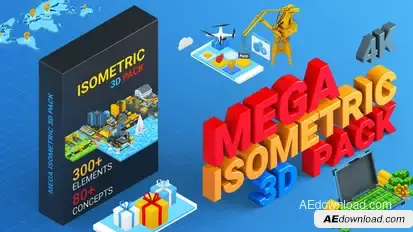 Isometric Mega Pack Video Displays template preview