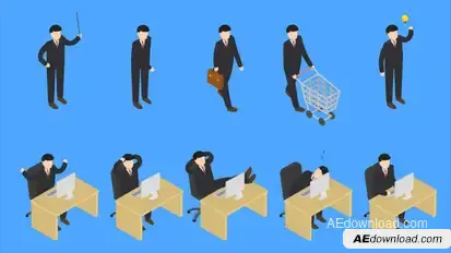 Isometric People Video Displays template preview