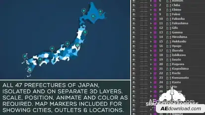 Japan Map Kit Video Displays template preview