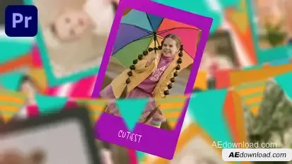 Kids Birthday Slideshow Premiere Pro template preview