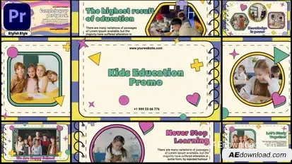 Kids Education Promo | Back to School | MOGRT Premiere Pro template preview