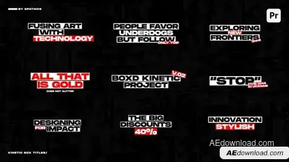 Kinetic Box Titles v2.0 | PP Premiere Pro template preview