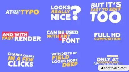 Kinetic Typography & Trantisions Pack Video Displays template preview