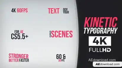 Kinetic Typography 4K Video Displays template preview