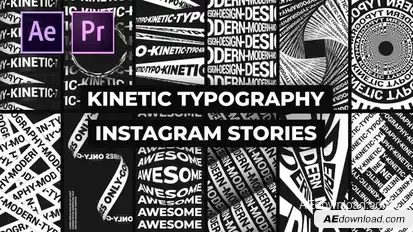 Kinetic Typography Instagram Stories Video Displays template preview