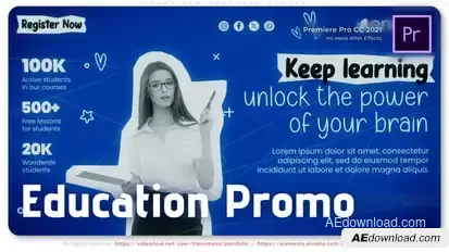 Learn New Language School Premiere Pro template preview
