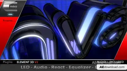 LED Audio React Equalizer Logo Video Displays template preview