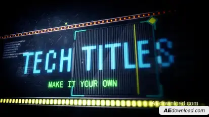 Led Tech Titles Premiere Pro template preview
