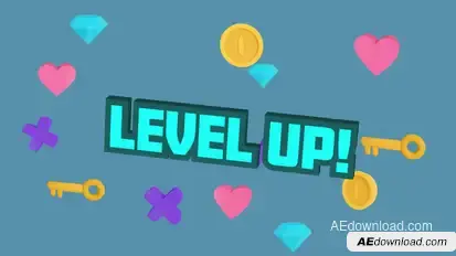 Level Up Fun Gaming Title Premiere Pro template preview