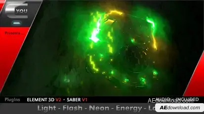 Light Flash Neon Energy Logo Video Displays template preview