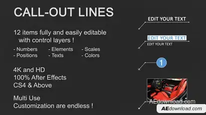 Line Call-Outs Video Displays template preview