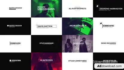 Line Lower Thirds 04 Premiere Pro template preview