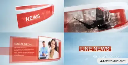 Line News 2 Video Displays template preview