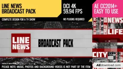 Line News (Broadcast Pack) Video Displays template preview